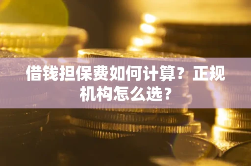 济南借钱担保费如何计算？正规机构怎么选？